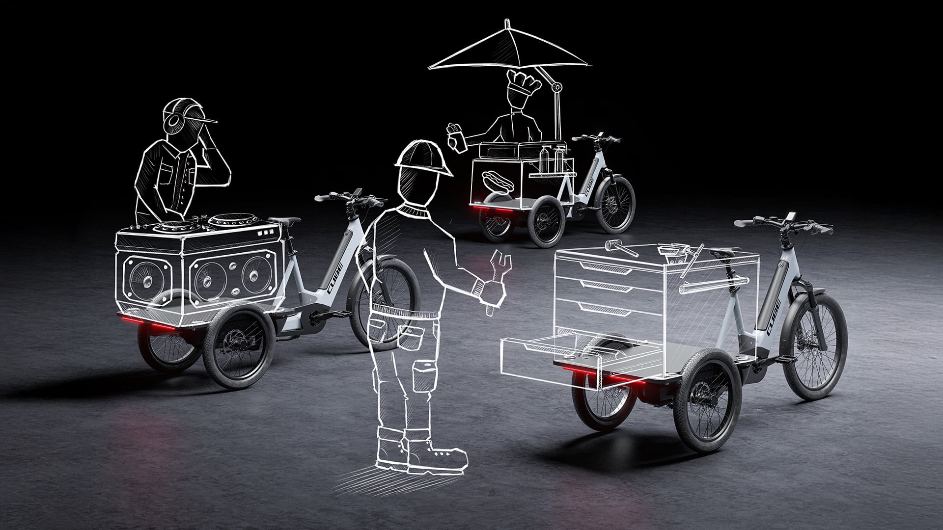 Cube Trike Flatbed Hybrid 750 swampgrey'n'reflex